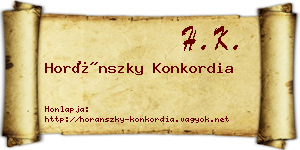 Horánszky Konkordia névjegykártya